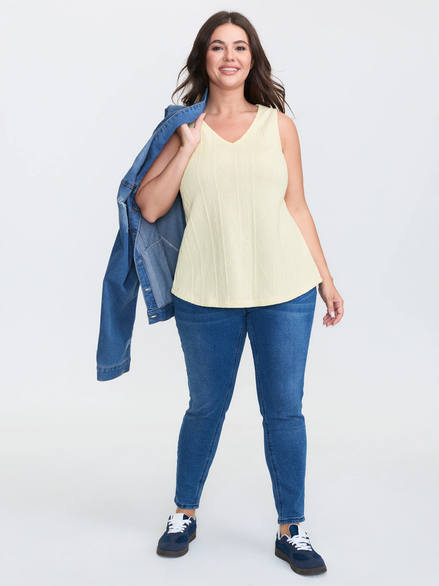 Twisted Textured V-Neck Tank Top - Image 2